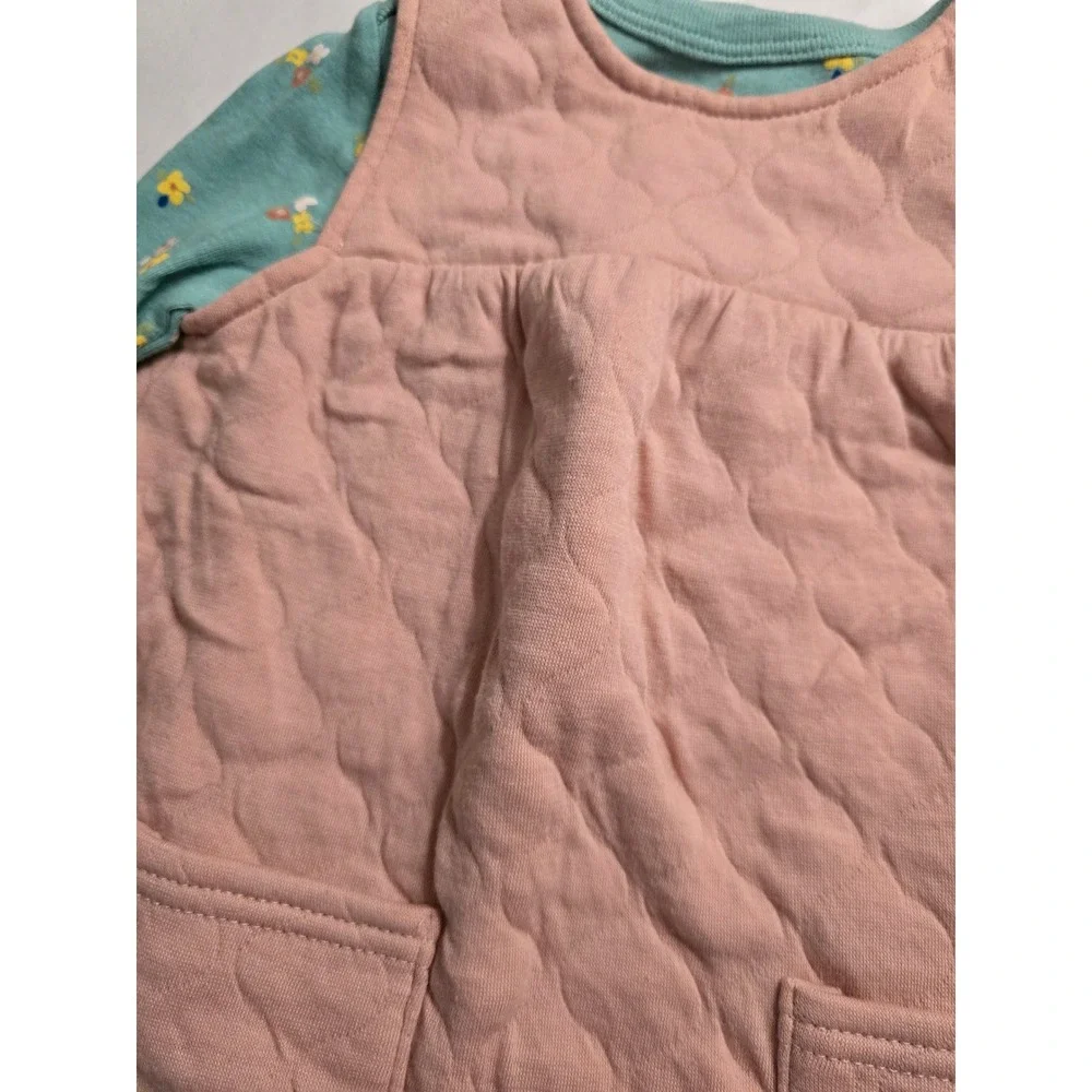Cloud Island Nicole Miller Baby Girls 12M Quilted Jumper Floral Bodysuit Set 3pc